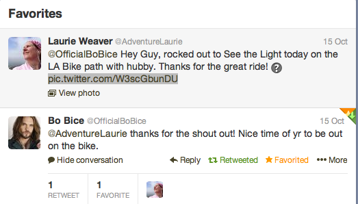 Bo Bice Tweets to Adventure Laurie